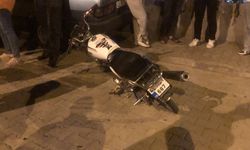 Manisa'da kontrolden çıkan motosikletin sürücüsü kayarak düştü