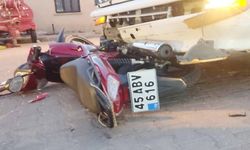 Manisa'da motosiklet sürücüsü ölümden döndü