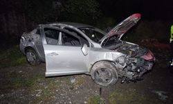Manisa'da otomobil takla attı