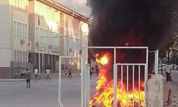 Manisa'da okul bahçesindeki güvenlik kulübesinde yangın