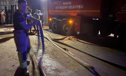 Turgutlu'da kereste işletmesinde yangın