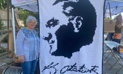 Manisa'da 7 bin 600 motifli Atatürk portresi ilgi gördü