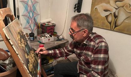 Manisalı elektrik işçisinin resme ilgisi profesyonel bir tutkuya dönüştü