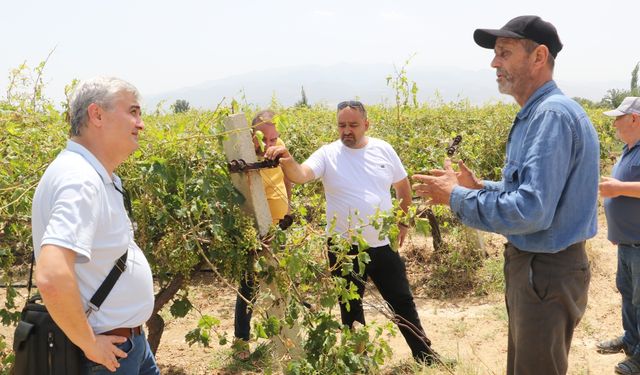 Büyükşehir ve Alaşehir Belediyesi dolu yağışından etkilenen çiftçinin yanında