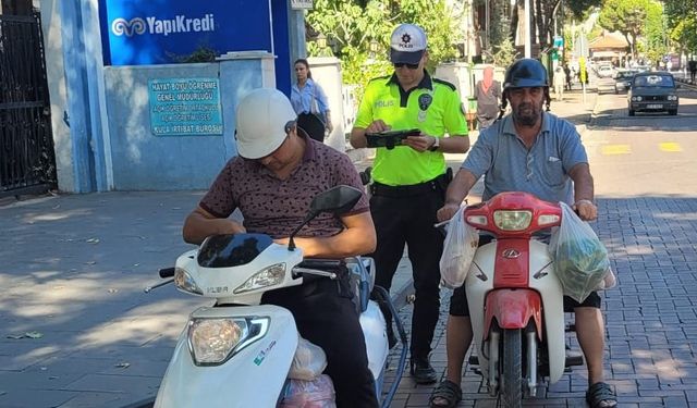 Kula'da motosikletlere denetim