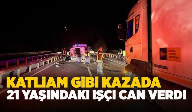 Kırkağaç'ta işçi servisi tıra çarptı