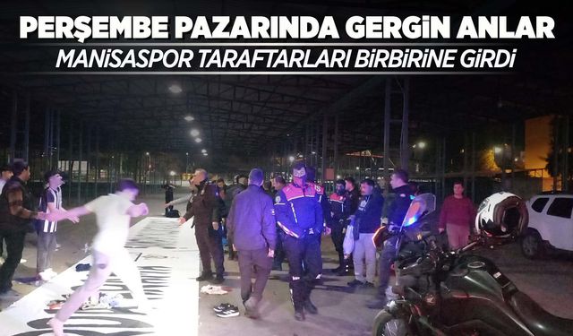 Pazaryerinde Manisaspor pankartı kavgası