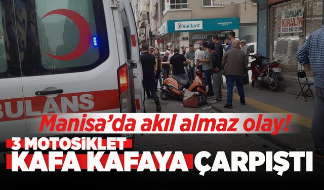 Manisa'daki feci kazada 3 motosiklet kafa kafaya çarpıştı