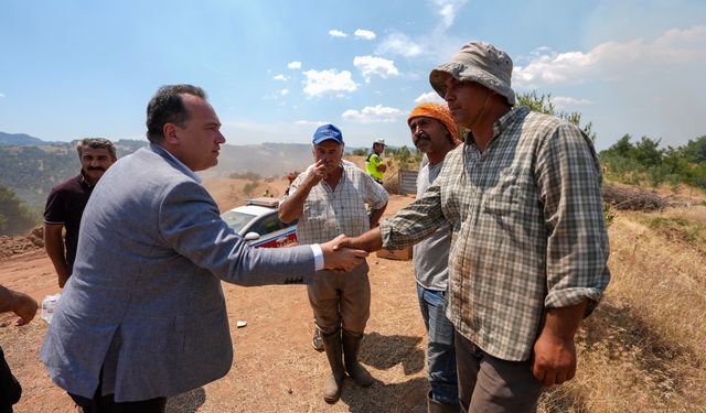 Başkan Dutlulu yangın bölgelerinde incelemelerde bulundu