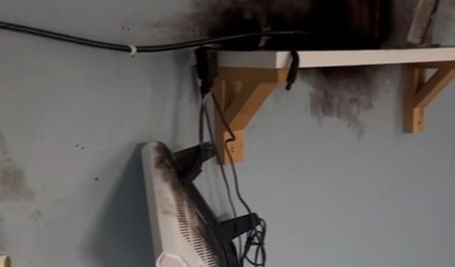 Manisa’da bir eve yıldırım düştü