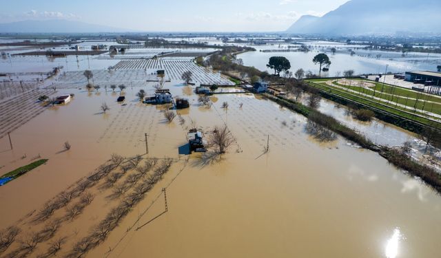 Gediz Nehri yatağından taştı: Manisa Ovası sular altında