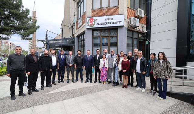 Başkanlardan, Manisa Gazeteciler Cemiyeti’ne ziyaret