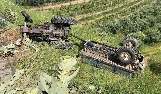 Manisa'da traktör uçuruma yuvarlandı: 23 yaşındaki sürücü hayatını kaybetti