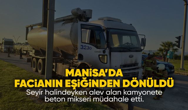 Manisa'da seyir halindeyken alev alan araca kritik müdahale