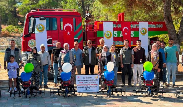 Gördesli kadın üreticilere çapa motoru desteği
