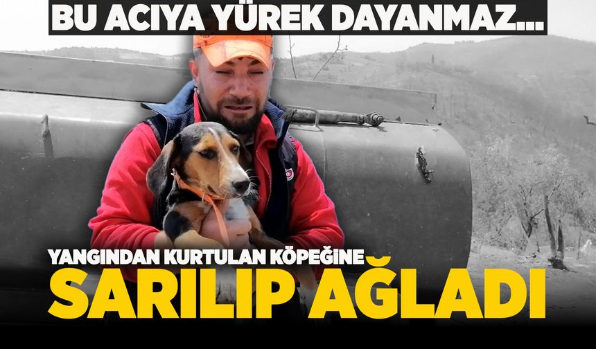 Yangında her şeyini kaybeden Salihlili genç, kurtulan köpeğine sarılarak ağladı