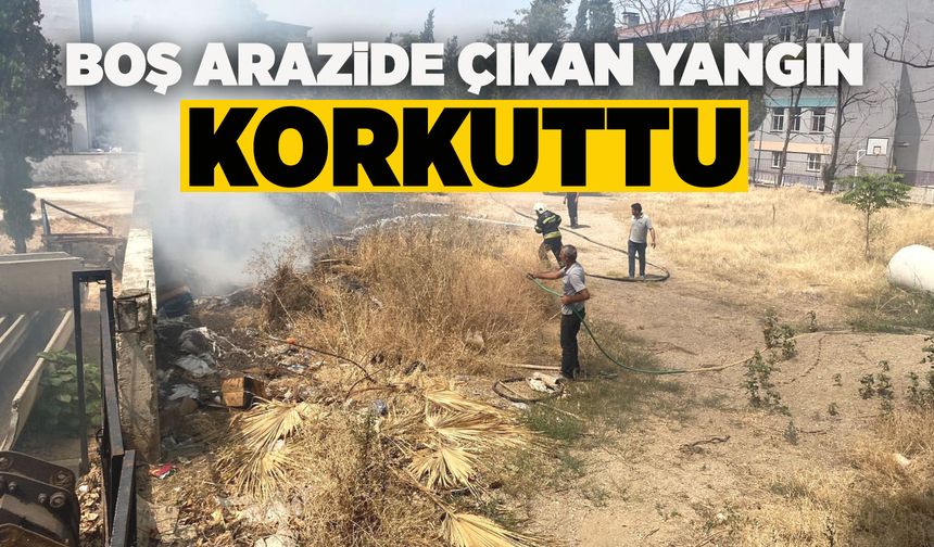 Manisa'da boş arazide çıkan yangın korkuttu