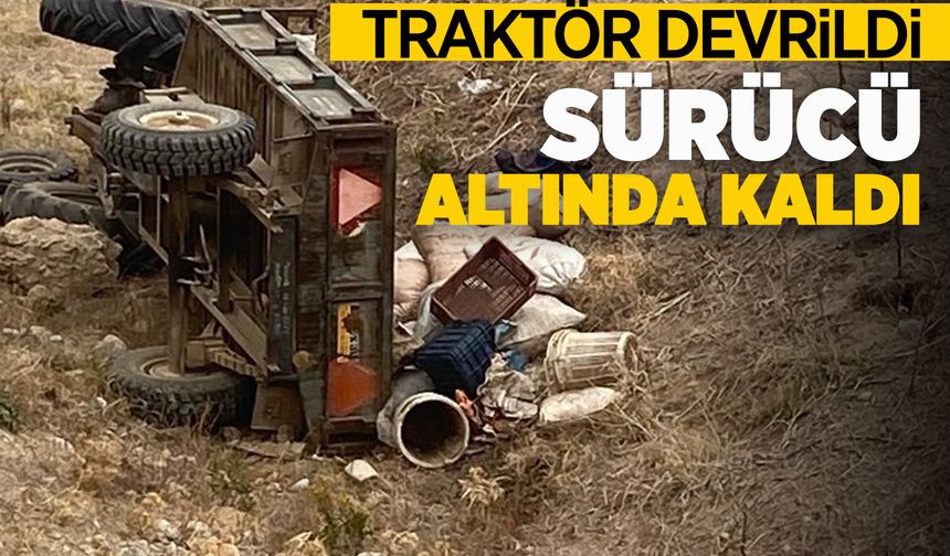 Manisa'da, çiftçi devrilen traktörün altında kaldı