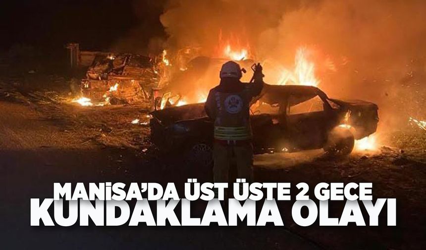 Turgutlu'da hurda araçlar kundaklandı