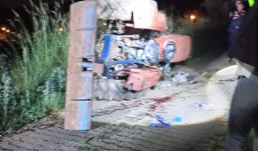 Manisa'da bir kişi devrilen traktörün altında can verdi
