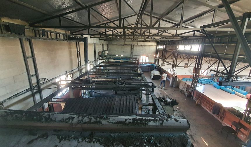 Manisa'daki halı fabrikasında yangın