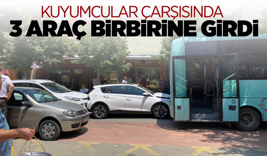 KUYUMCULAR ÇARŞISINDA ZİNCİRLEME KAZA!