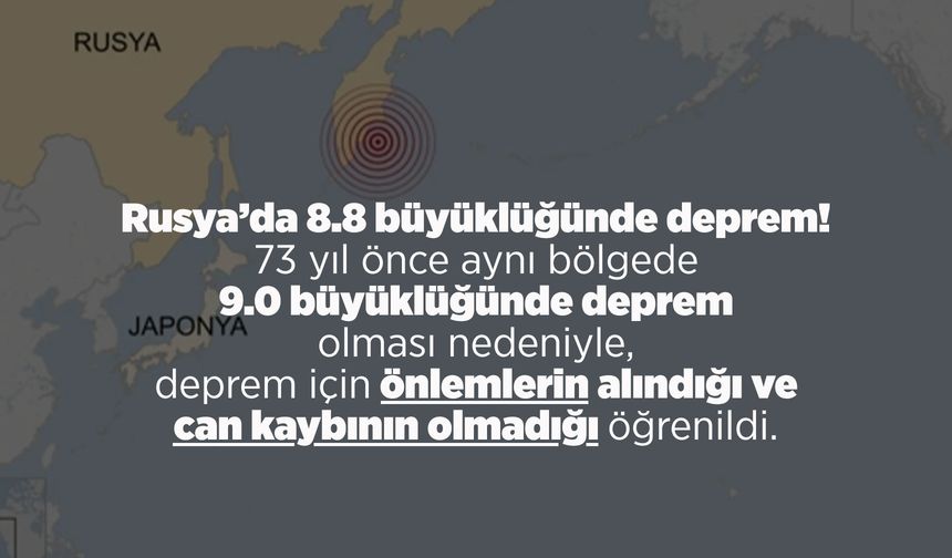 Rusya'da 8.8 büyüklüğünde deprem