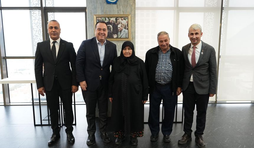 Şehit ailesinden Vali Özkan ve Başkan Dutlulu'ya ziyaret