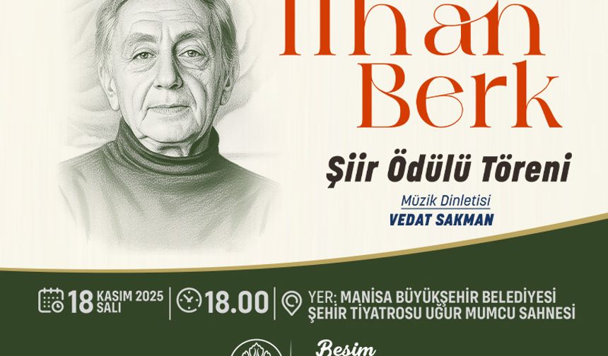 Manisa'da İlhan Berk Şiir Ödülü sahibini buldu