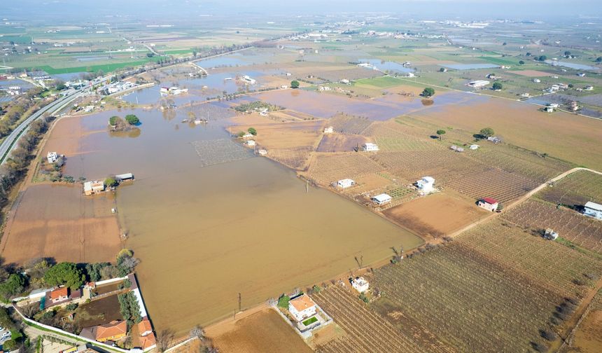 Manisa'da 20 bin dekar alan su altında kaldı