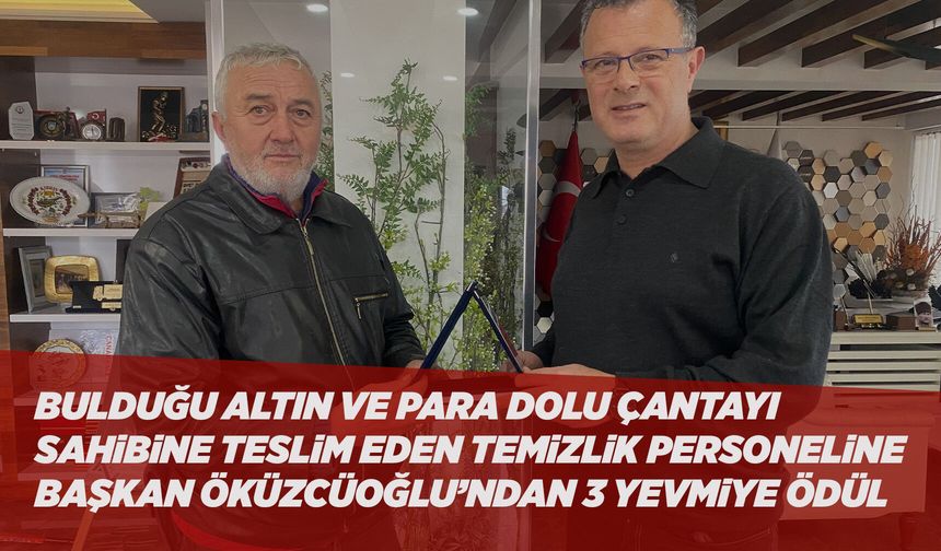 Manisa'da temizlik işçisi bulduğu çantayı zabıtaya teslim etti