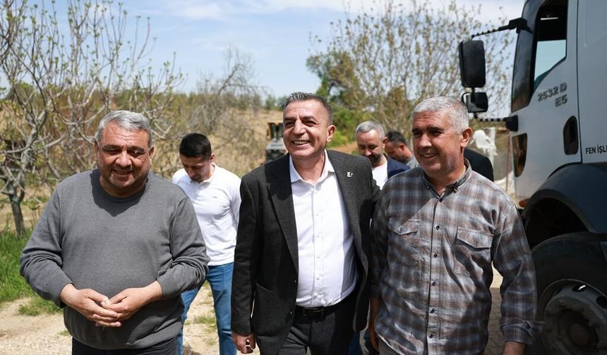 Başkan Şimşek ova yolu çalışmalarını sahada inceledi