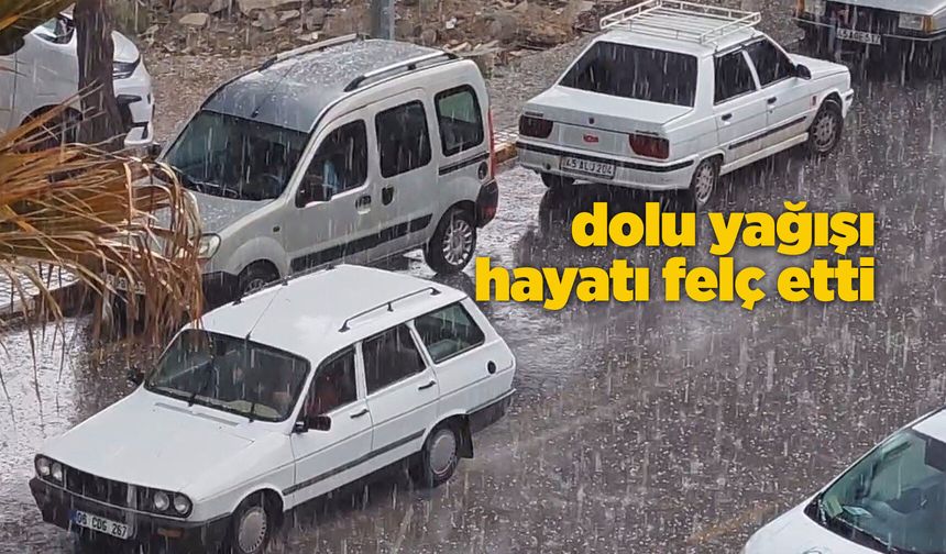 Manisa'yı dolu vurdu: 20 dakikada sokaklar beyaza büründü