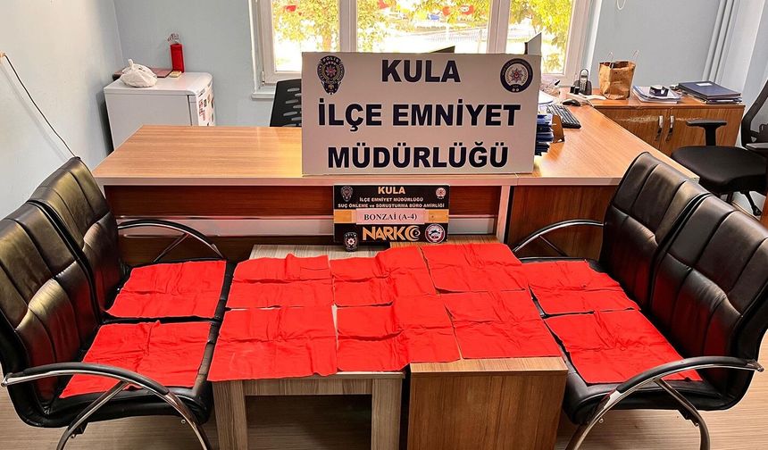 Manisa'da durdurulan araçta A4 bonzai ele geçirildi
