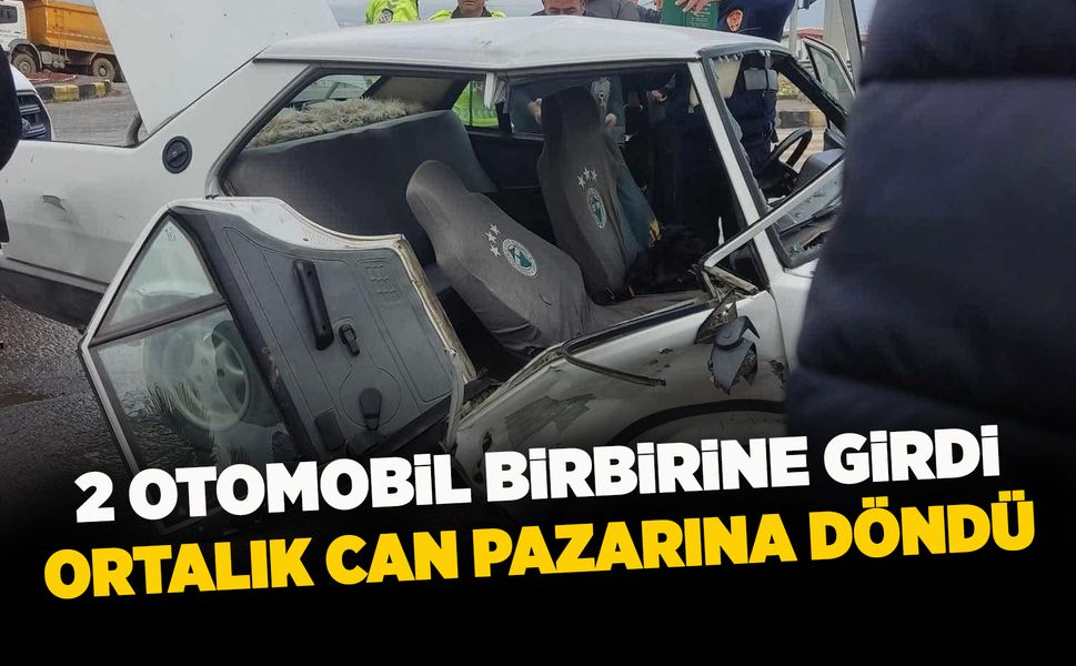 Manisa'da 2 otomobilin çarpışması sonucu 3 kişi yaralandı