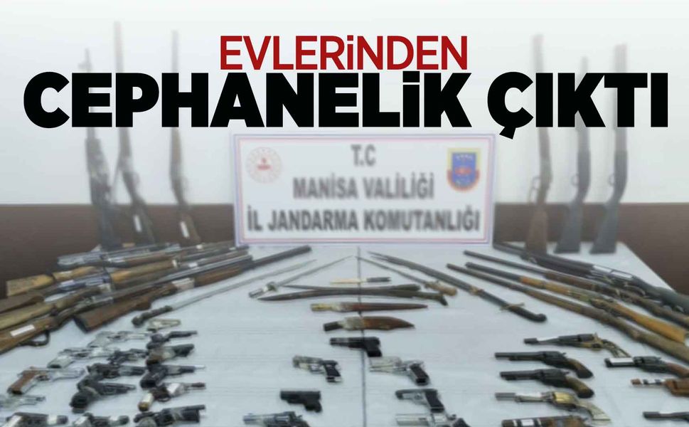 Manisa'da baskın yapılan evden cephanelik çıktı