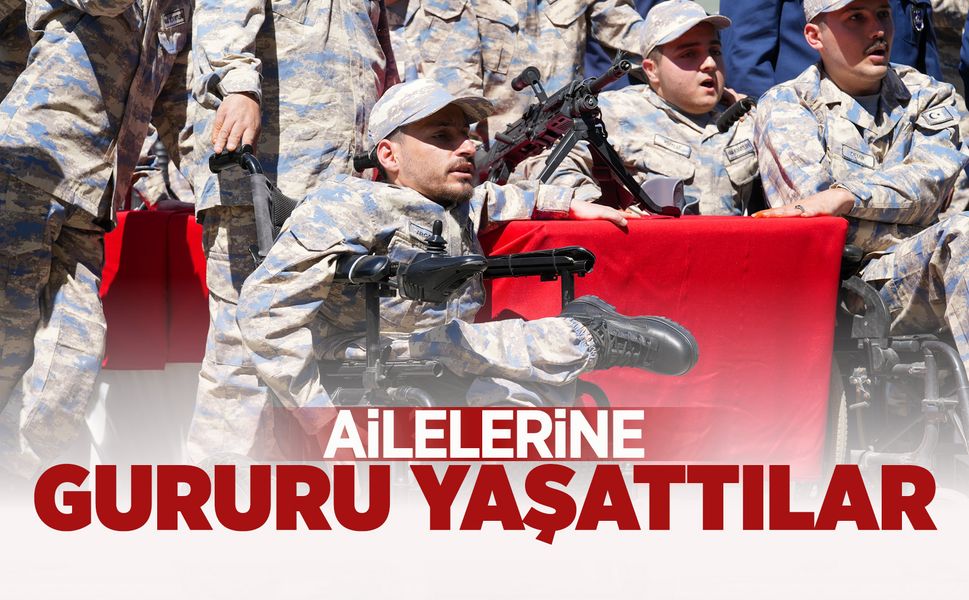 Temsili askerlik yapan engelli bireyler ailelerine gururu yaşattı