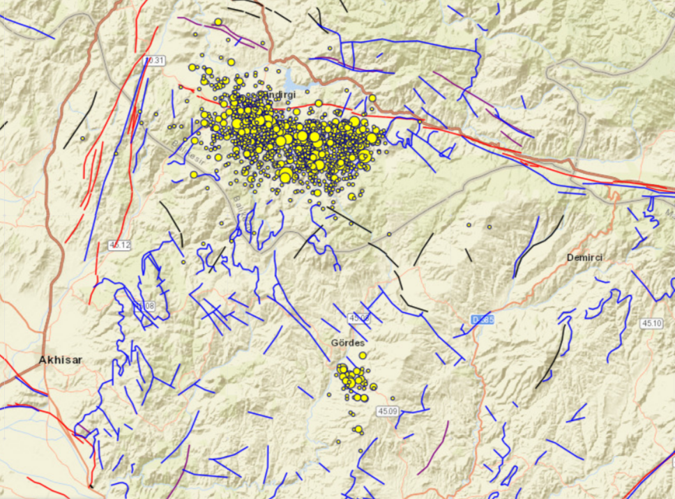 Gördesteki Son 7 Gündeki Depremler